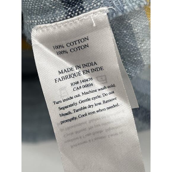 Faherty Dress Hailee Chambray Cotton Huipile Indigo Ombré Stripe Size Small - Picture 8 of 9